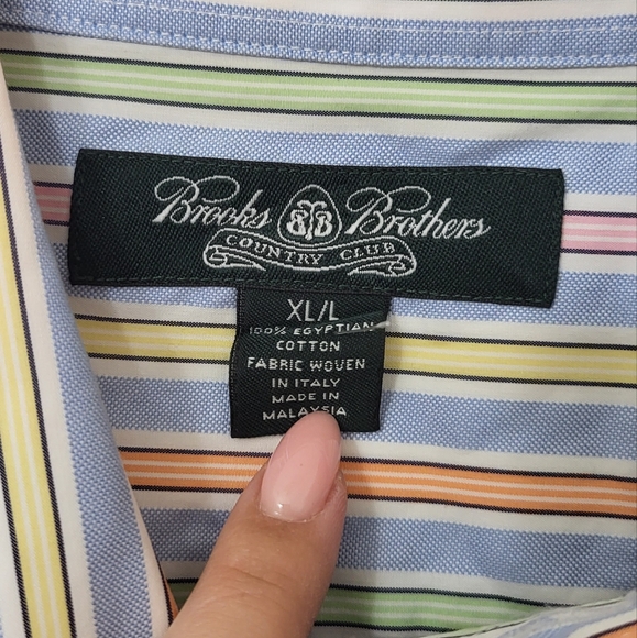Brooks Brothers Country Club Egyptian Cotton Button Shirt Men's XL - Picture 3 of 5